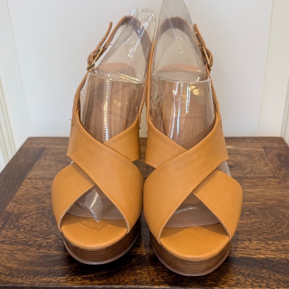 Charles David Leather Platform Wedge Sandals - Picture 5 of 6
